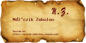 Móczik Zebulon névjegykártya